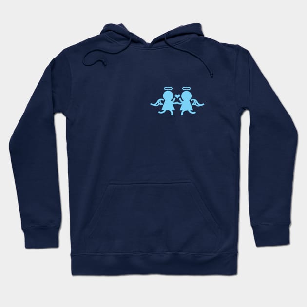 Light Blue Twin Angels Holding Hands Hoodie by Robin Studio